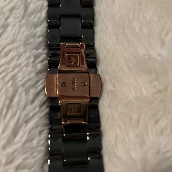 Emporio Armani AR1410 Ceramica Men’s Analog Black and Rose Gold Versatile Watch - Picture 6 of 16
